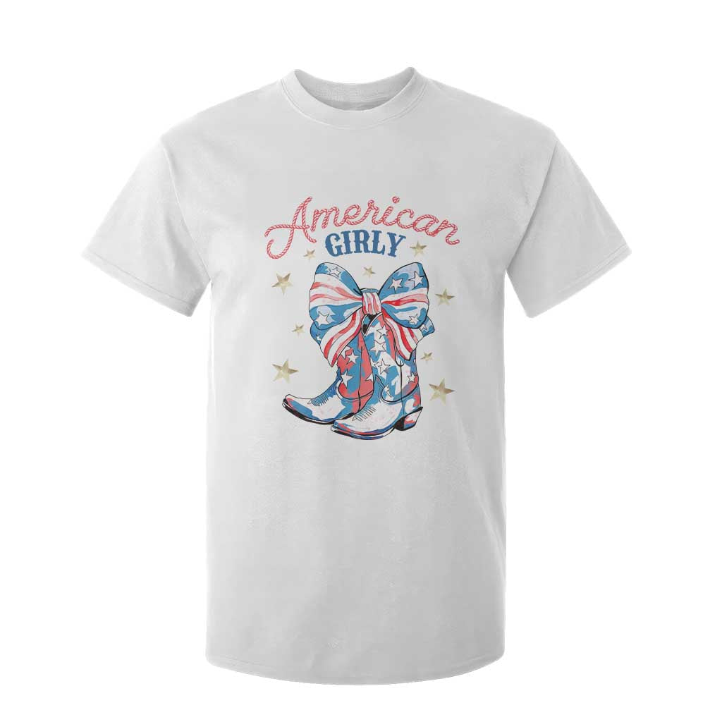 Funny 4th Of July Country Cowgirl T Shirt For Kid American Girly Western Cowboy Boots TS11 White Print Your Wear