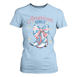 Funny 4th Of July Country Cowgirl T Shirt For Women American Girly Western Cowboy Boots TS11 Light Blue Print Your Wear