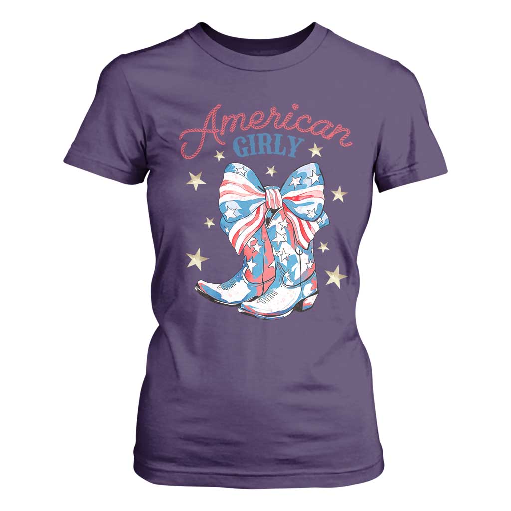 Funny 4th Of July Country Cowgirl T Shirt For Women American Girly Western Cowboy Boots TS11 Purple Print Your Wear