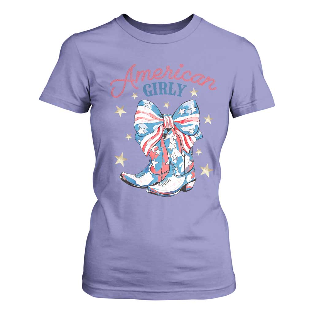 Funny 4th Of July Country Cowgirl T Shirt For Women American Girly Western Cowboy Boots TS11 Violet Print Your Wear