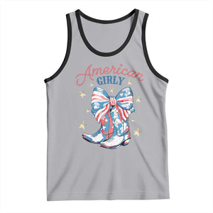 Funny 4th Of July Country Cowgirl Tank Top American Girly Western Cowboy Boots TS11 Athletic Heather Black Print Your Wear