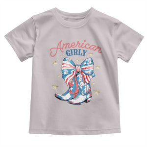 Funny 4th Of July Country Cowgirl Toddler T Shirt American Girly Western Cowboy Boots TS11 Ice Gray Print Your Wear