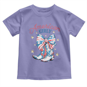Funny 4th Of July Country Cowgirl Toddler T Shirt American Girly Western Cowboy Boots TS11 Violet Print Your Wear