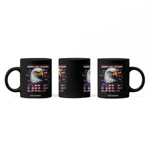 Funny 4th Of July DILF Damn I Love Freedom Coffee Mug Vintage Bald Eagle 4th Of July TS11 Print Your Wear