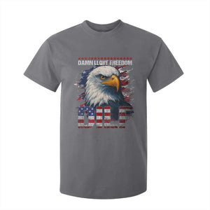 Funny 4th Of July DILF Damn I Love Freedom T Shirt For Kid Vintage Bald Eagle 4th Of July TS11 Charcoal Print Your Wear