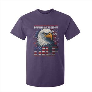 Funny 4th Of July DILF Damn I Love Freedom T Shirt For Kid Vintage Bald Eagle 4th Of July TS11 Purple Print Your Wear