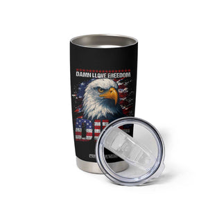 Funny 4th Of July DILF Damn I Love Freedom Tumbler Cup Vintage Bald Eagle 4th Of July TS11 Print Your Wear