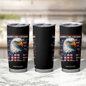 Funny 4th Of July DILF Damn I Love Freedom Tumbler Cup Vintage Bald Eagle 4th Of July TS11 Print Your Wear