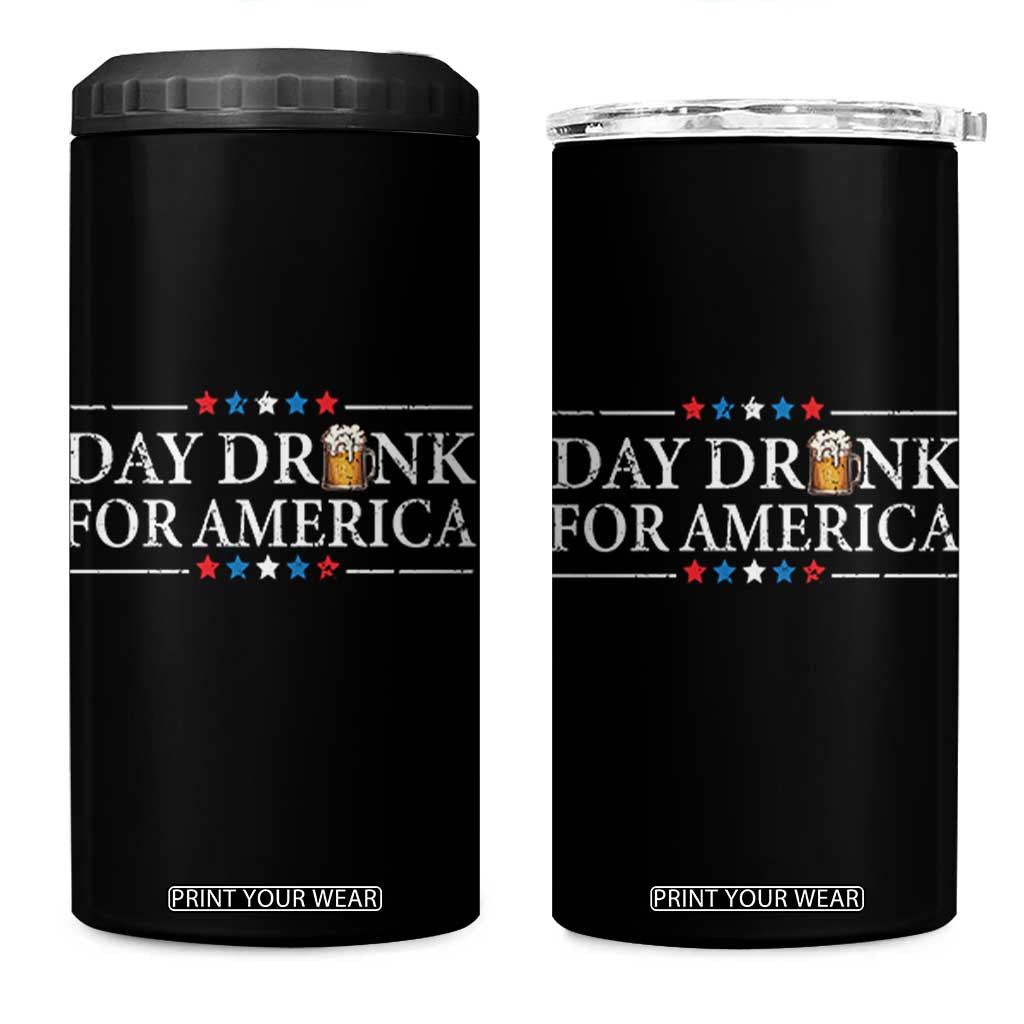 Funny 4th Of July Drinking 4 in 1 Can Cooler Tumbler Day Drunk For American TS11 One Size: 16 oz Black Print Your Wear