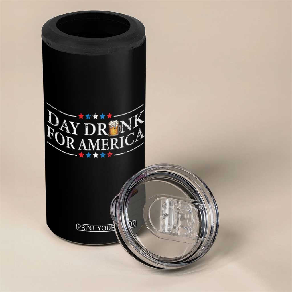 Funny 4th Of July Drinking 4 in 1 Can Cooler Tumbler Day Drunk For American TS11 Print Your Wear