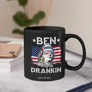 Funny 4th Of July Drinking Coffee Mug Ben Drankin Beer Mug American Flag TS11 Print Your Wear