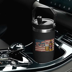 Funny 4th Of July Drinking Flip Straw Tumbler Let's Drink And Blow Shit Up Independence Day TS11 Print Your Wear