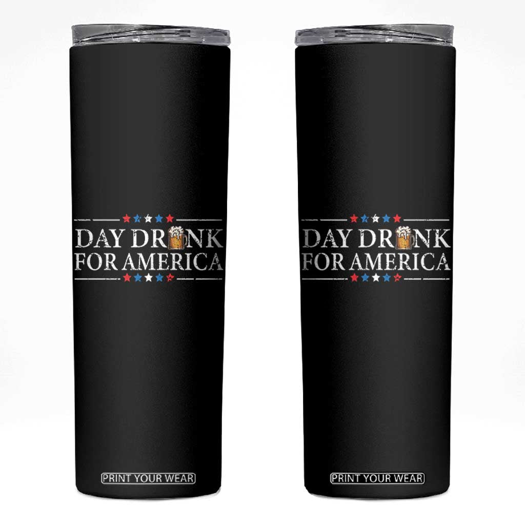 Funny 4th Of July Drinking Skinny Tumbler Day Drunk For American TS11 Black Print Your Wear
