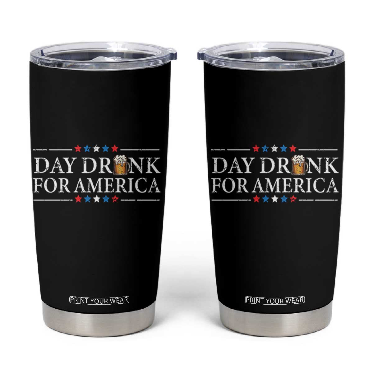 Funny 4th Of July Drinking Tumbler Cup Day Drunk For American TS11 Black Print Your Wear