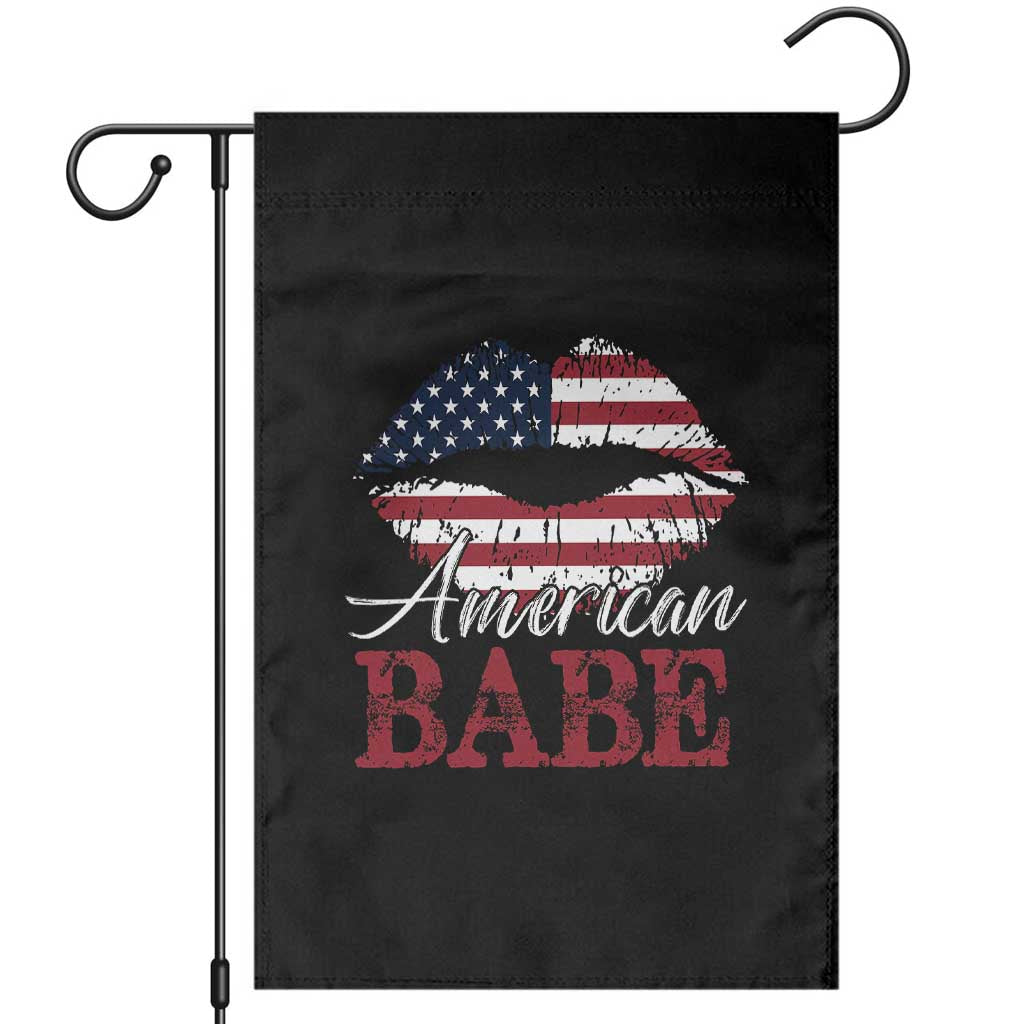 Funny 4th Of July Garden Flag American Babe Flag Vintage Lips TS11 Black Print Your Wear