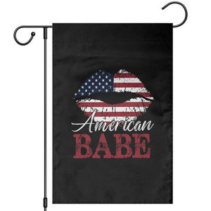Funny 4th Of July Garden Flag American Babe Flag Vintage Lips TS11 Black Print Your Wear