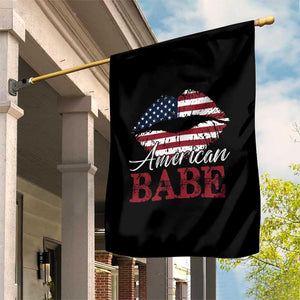 Funny 4th Of July Garden Flag American Babe Flag Vintage Lips TS11 Print Your Wear