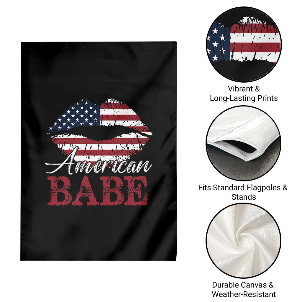 Funny 4th Of July Garden Flag American Babe Flag Vintage Lips TS11 Print Your Wear