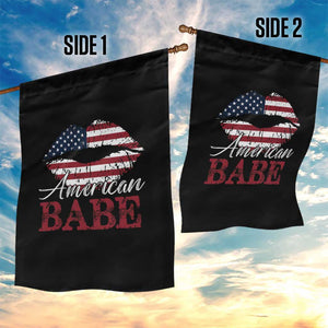 Funny 4th Of July Garden Flag American Babe Flag Vintage Lips TS11 Print Your Wear
