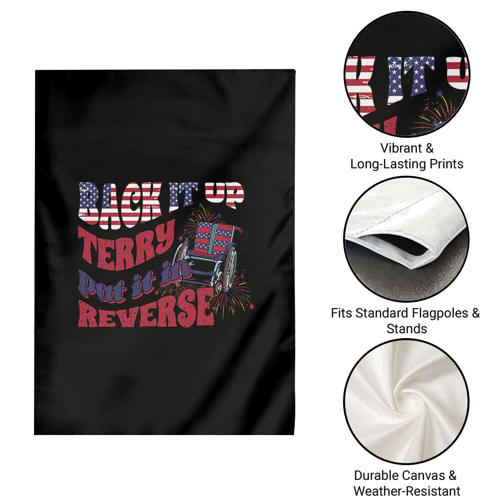 Funny 4th Of July Garden Flag Back Up Terry Put It In Reverse Fireworks Retro Groovy TS02 Print Your Wear