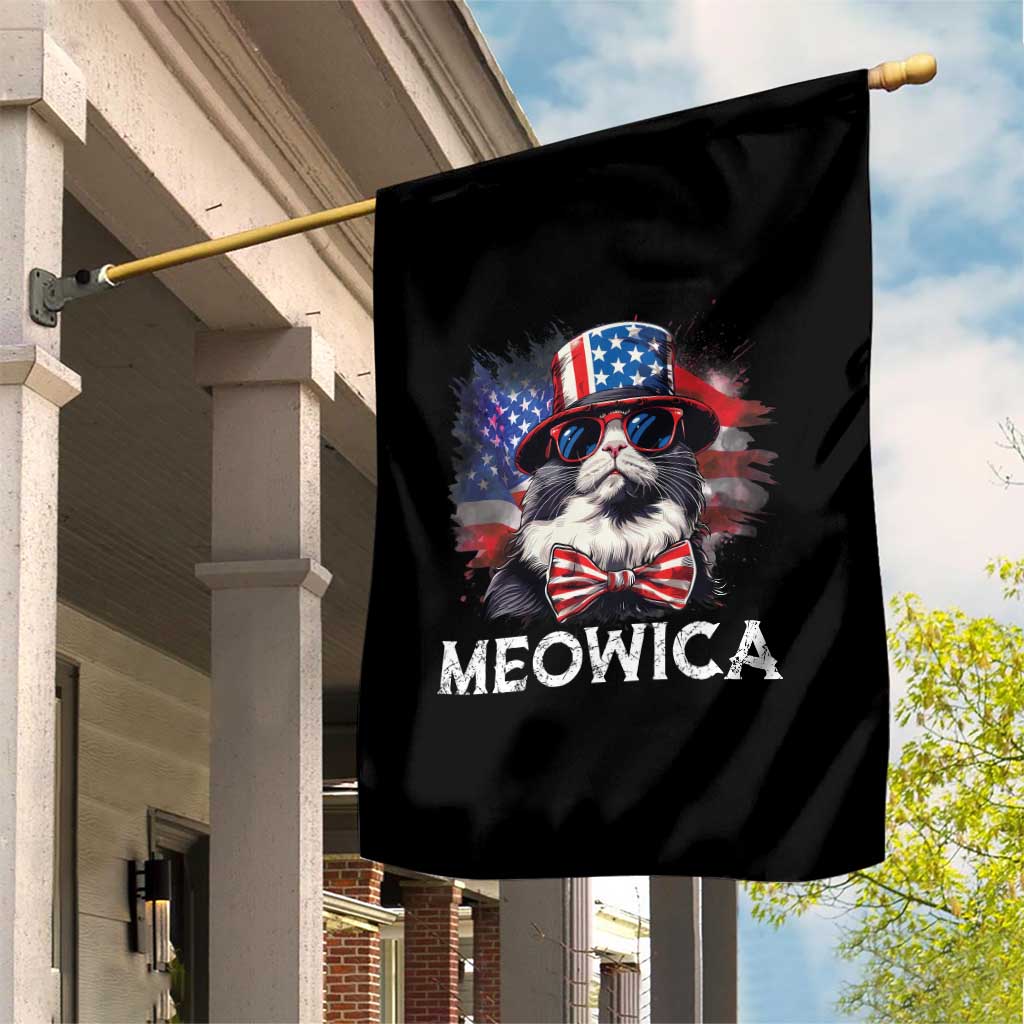 Funny 4th Of July Garden Flag Meowica American Flag USA Cat TS11 Print Your Wear