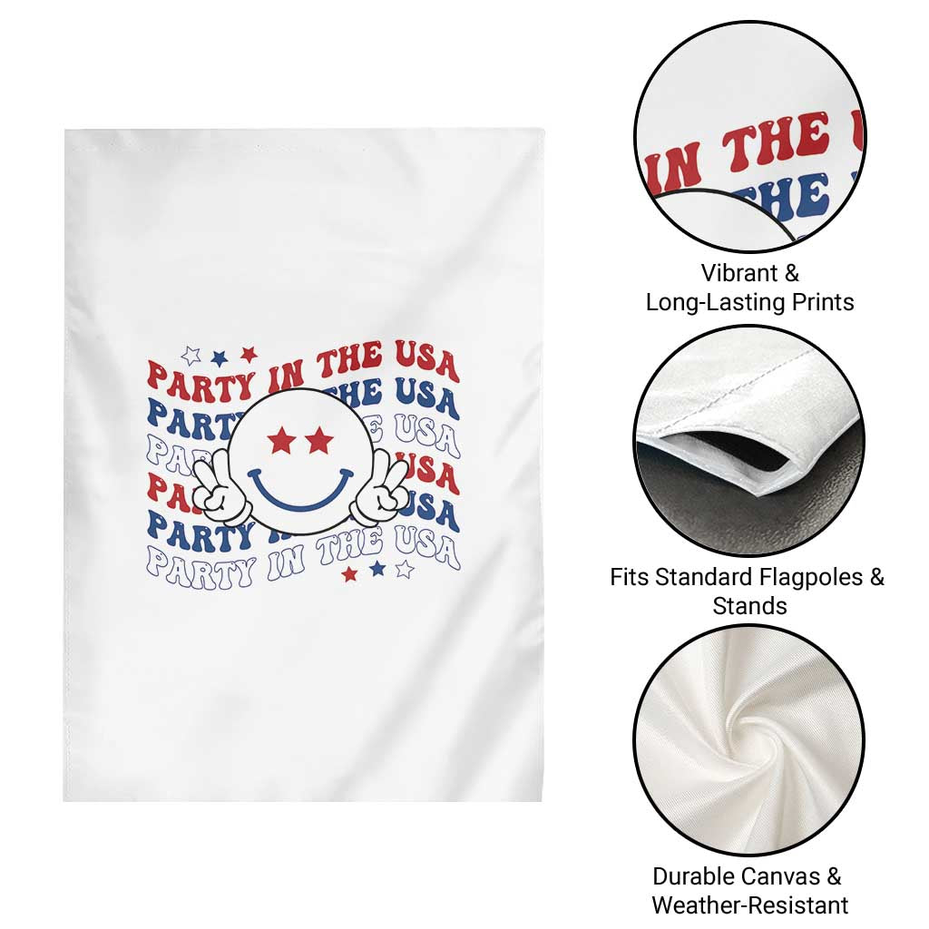 Funny 4th Of July Garden Flag Party In The USA Smiling Face Retro Groovy TS02 Print Your Wear