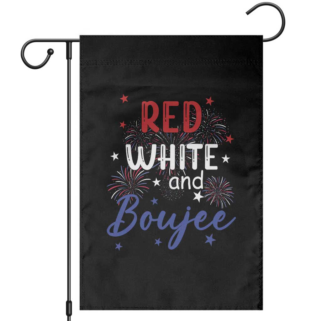Funny 4th Of July Garden Flag Red White And Boujee Fireworks Retro America TS02 Black Print Your Wear