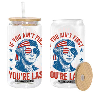 Funny 4th Of July Glass Can George Washington Stay Strapped Or Get Clapped TS10 White Print Your Wear