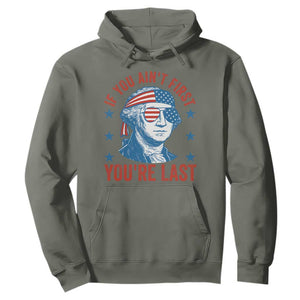 Funny 4th Of July Hoodie George Washington Stay Strapped Or Get Clapped TS10 Military Green Print Your Wear