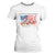 Funny 4th Of July Land Of The Free Because Of The Brave T Shirt For Women American Flag Flowers TS11 White Print Your Wear