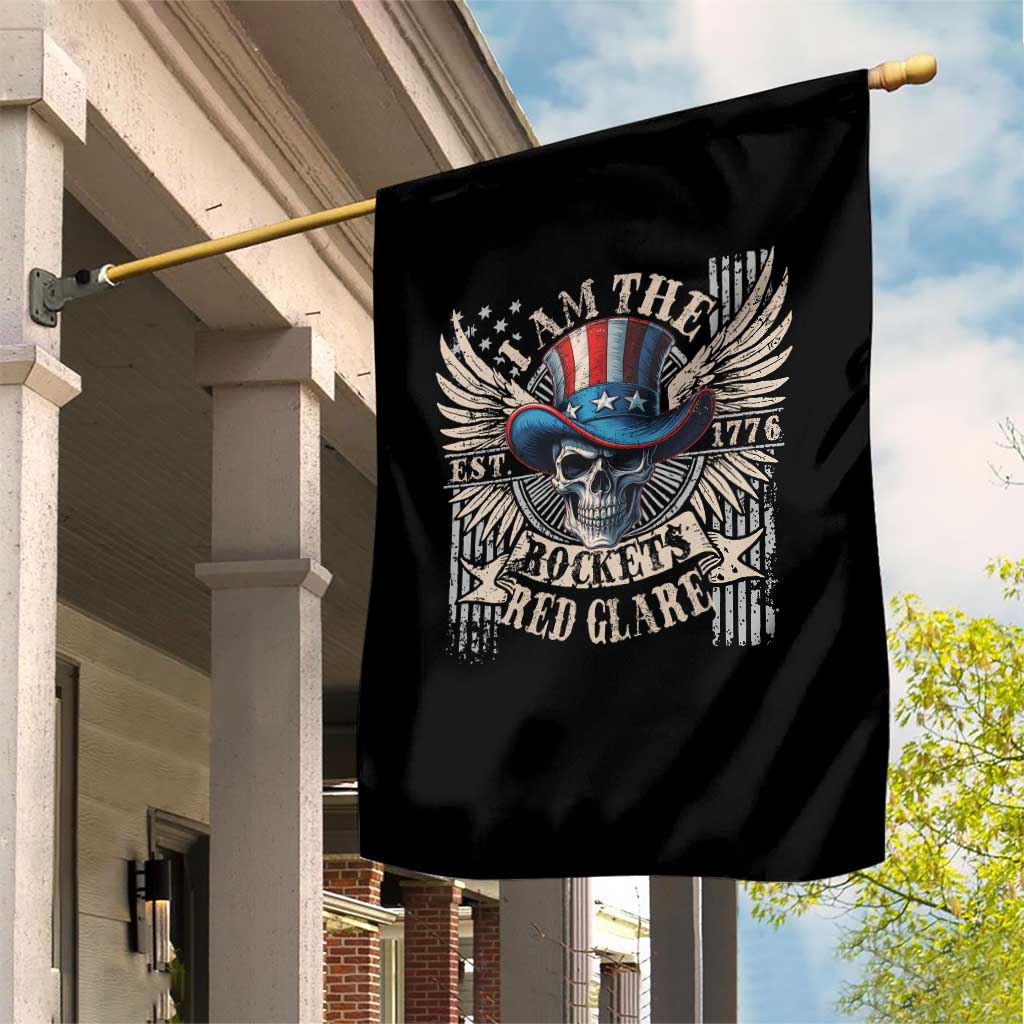 Funny 4th Of July Patriotic Skull Garden Flag I Am The Rockets Red Glare EST 1776 TS11 Print Your Wear