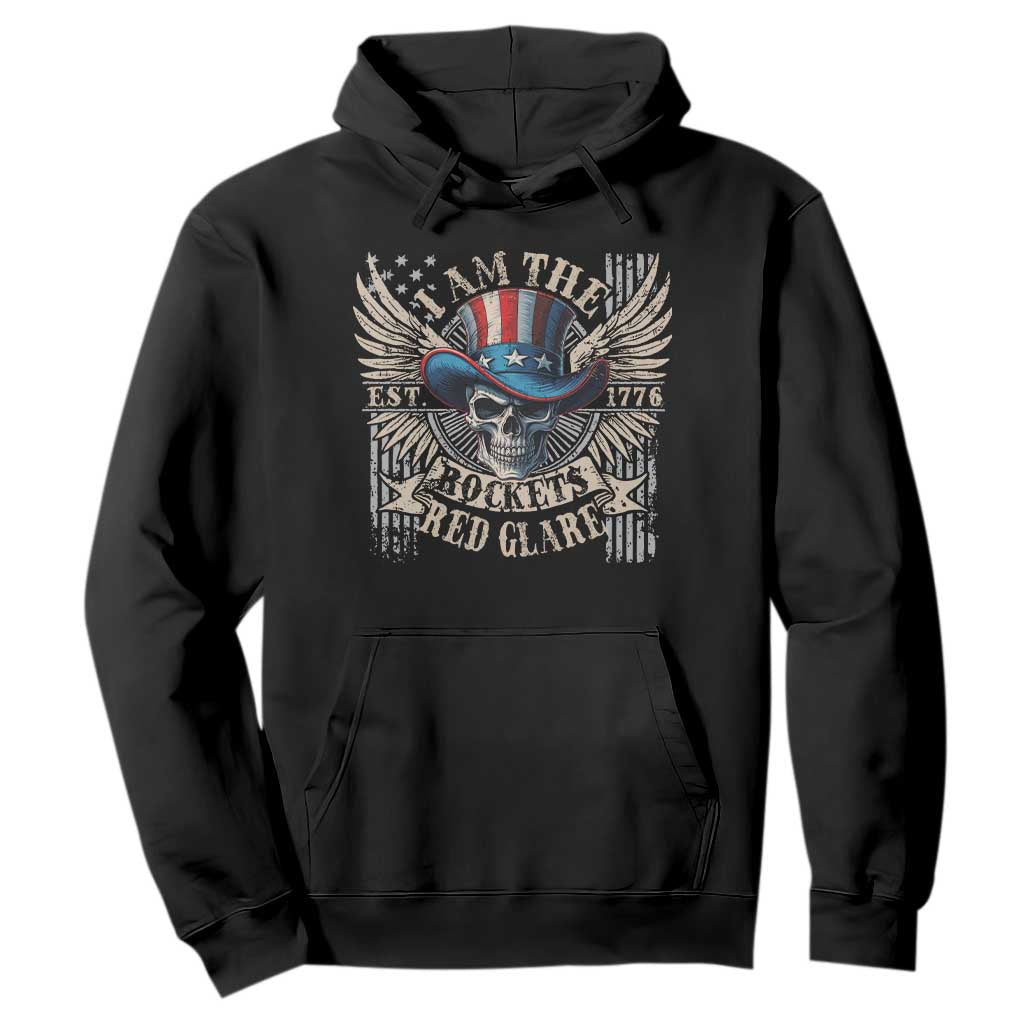 Funny 4th Of July Patriotic Skull Hoodie I Am The Rockets Red Glare EST 1776 TS11 Black Print Your Wear