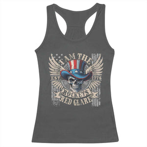 Funny 4th Of July Patriotic Skull Racerback Tank Top I Am The Rockets Red Glare EST 1776 TS11 Dark Heather Print Your Wear