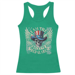 Funny 4th Of July Patriotic Skull Racerback Tank Top I Am The Rockets Red Glare EST 1776 TS11 Irish Green Print Your Wear