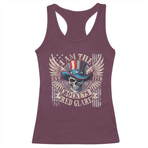 Funny 4th Of July Patriotic Skull Racerback Tank Top I Am The Rockets Red Glare EST 1776 TS11 Maroon Print Your Wear