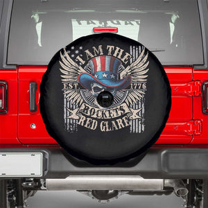 Funny 4th Of July Patriotic Skull Spare Tire Cover I Am The Rockets Red Glare EST 1776 TS11 Black Print Your Wear