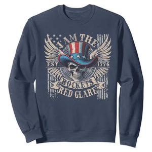 Funny 4th Of July Patriotic Skull Sweatshirt I Am The Rockets Red Glare EST 1776 TS11 Navy Print Your Wear