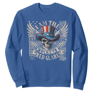 Funny 4th Of July Patriotic Skull Sweatshirt I Am The Rockets Red Glare EST 1776 TS11 Royal Blue Print Your Wear
