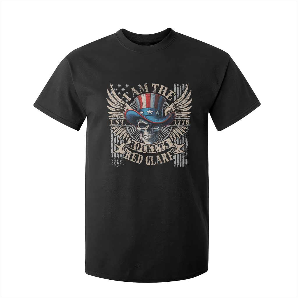 Funny 4th Of July Patriotic Skull T Shirt For Kid I Am The Rockets Red Glare EST 1776 TS11 Black Print Your Wear