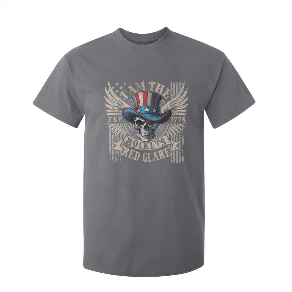 Funny 4th Of July Patriotic Skull T Shirt For Kid I Am The Rockets Red Glare EST 1776 TS11 Charcoal Print Your Wear