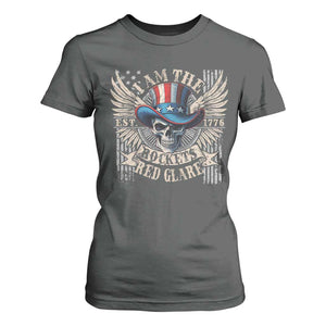 Funny 4th Of July Patriotic Skull T Shirt For Women I Am The Rockets Red Glare EST 1776 TS11 Dark Heather Print Your Wear