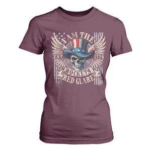 Funny 4th Of July Patriotic Skull T Shirt For Women I Am The Rockets Red Glare EST 1776 TS11 Maroon Print Your Wear