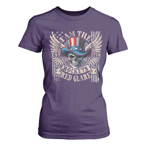 Funny 4th Of July Patriotic Skull T Shirt For Women I Am The Rockets Red Glare EST 1776 TS11 Purple Print Your Wear