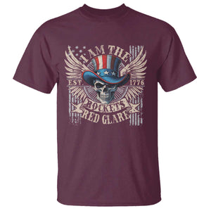 Funny 4th Of July Patriotic Skull T Shirt I Am The Rockets Red Glare EST 1776 TS11 Maroon Print Your Wear