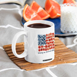Funny 4th Of July Pregnancy Announcement Coffee Mug Growing An American Baby USA Flag Flowers TS11 Print Your Wear