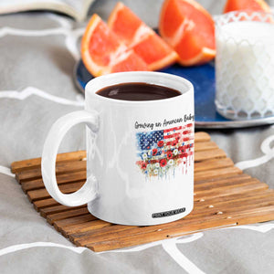 Funny 4th Of July Pregnancy Announcement Coffee Mug Growing An American Baby USA Flag TS11 Print Your Wear