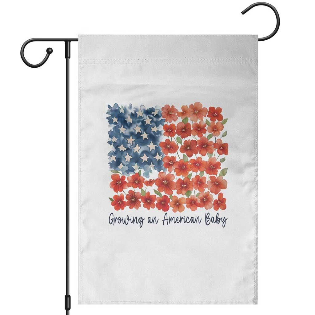 Funny 4th Of July Pregnancy Announcement Garden Flag Growing An American Baby USA Flag Flowers TS11 White Print Your Wear