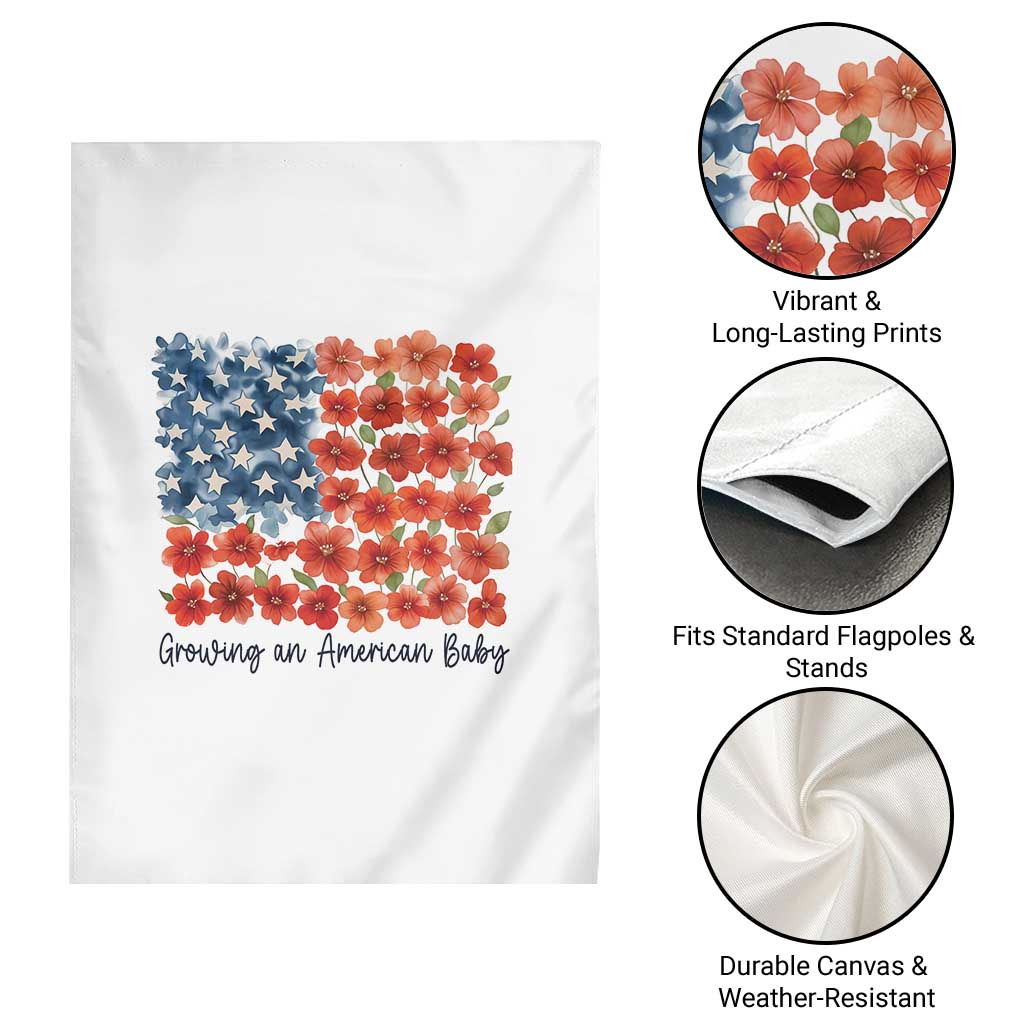 Funny 4th Of July Pregnancy Announcement Garden Flag Growing An American Baby USA Flag Flowers TS11 Print Your Wear