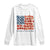 Funny 4th Of July Pregnancy Announcement Long Sleeve Shirt Growing An American Baby USA Flag Flowers TS11 White Print Your Wear