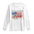 Funny 4th Of July Pregnancy Announcement Long Sleeve Shirt Growing An American Baby USA Flag TS11 White Print Your Wear